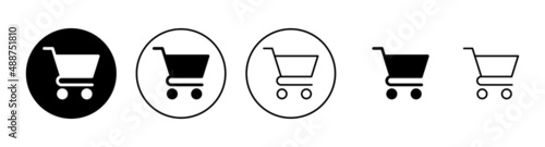 Shopping icons set. Shopping cart sign and symbol. Trolley icon