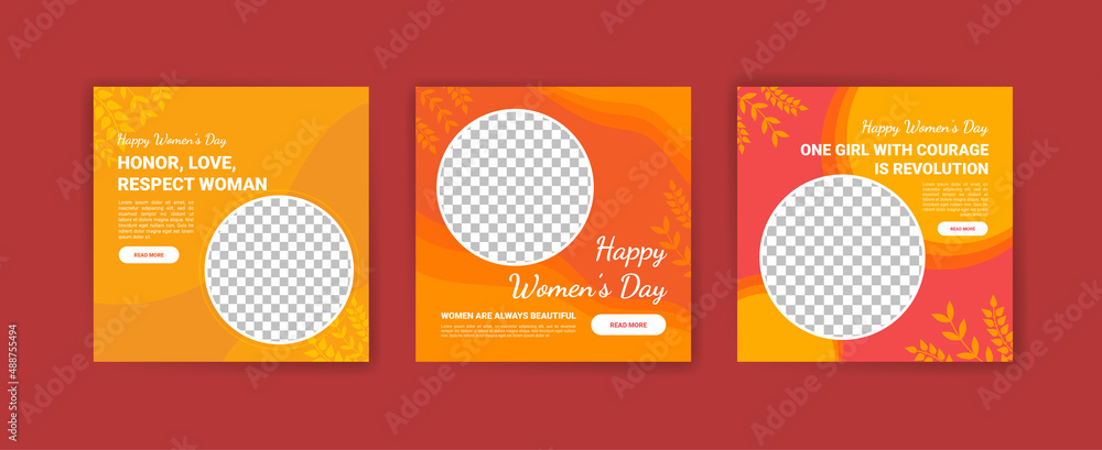 Set of Editable banner template. Women's day social media post template design. Flat design vector with a photo collage. Set of Editable banner template. Women's day social media post template design. Flat design vector with a photo collage.