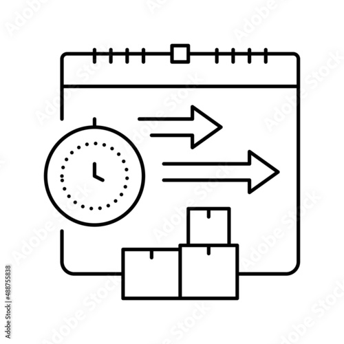 time delivery procurement line icon vector illustration