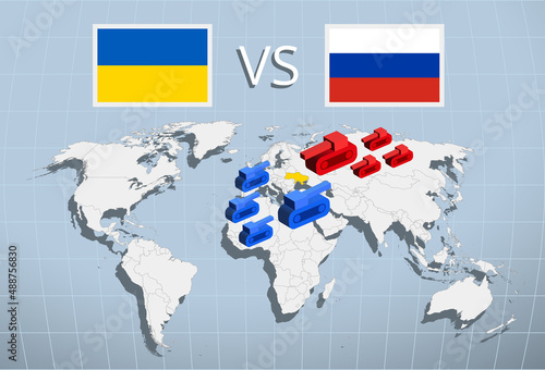 Ukraine, Russia war conflict concept, vector illustration