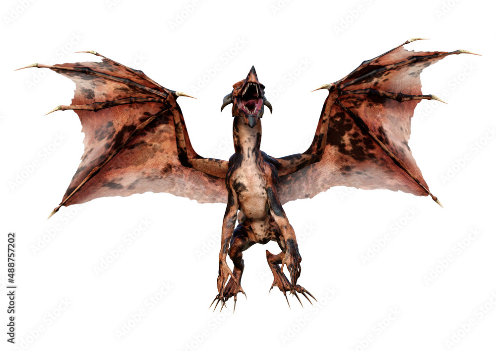 Fototapeta premium 3D Rendering Fairy Tale Dragon on White