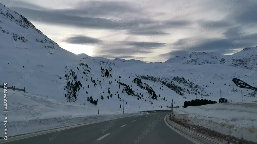 Roads covered with snow in winter Roads covered with snow in winter