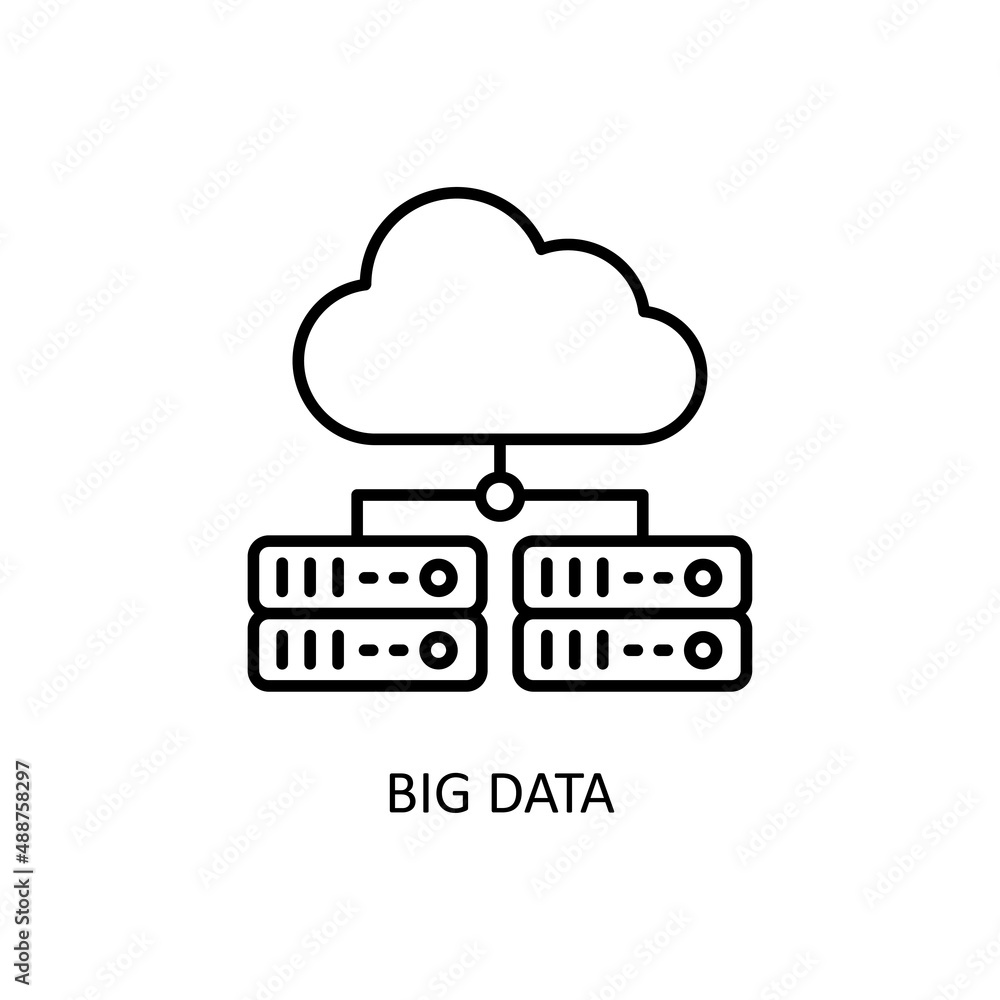 Big Data Vector Outline Icon Design illustration. Fintech Symbol on White background EPS 10 File Big Data Vector Outline Icon Design illustration. Fintech Symbol on White background EPS 10 File