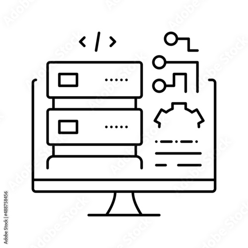 server software line icon vector illustration