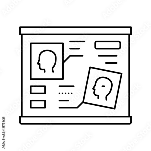 human head researching radiology cadre line icon vector illustration