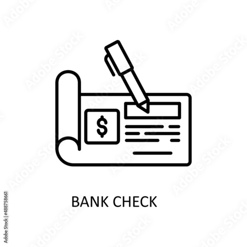 Free Download Bank Check Vector Outline Icon Design illustration. Fintech Symbol on White background EPS 10 File - GFXLoad