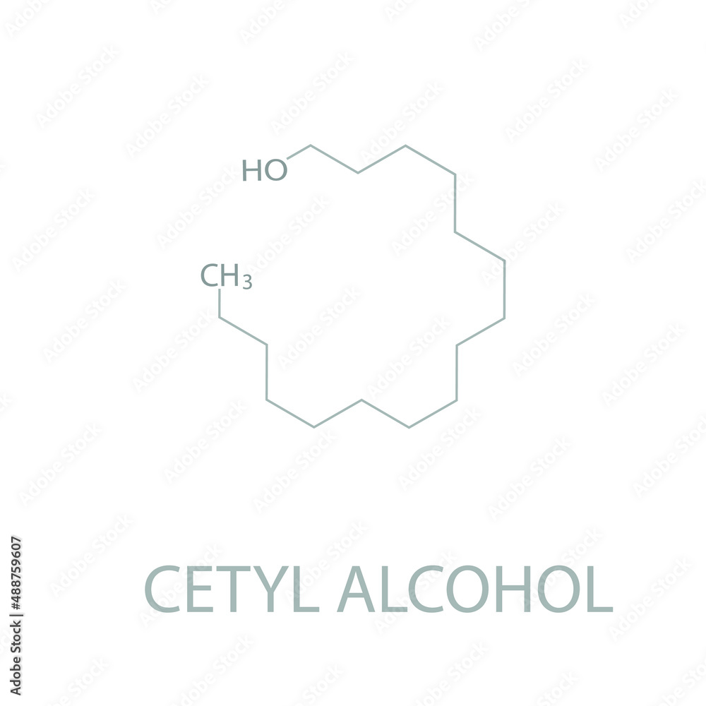 Cetyl alcohol molecular skeletal chemical formula.	
