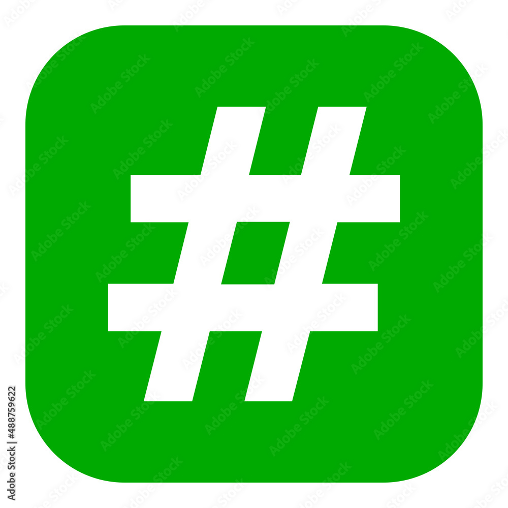 Obraz premium Hashtag und App Icon