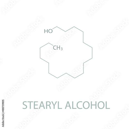 Stearyl alcohol molecular skeletal chemical formula.	