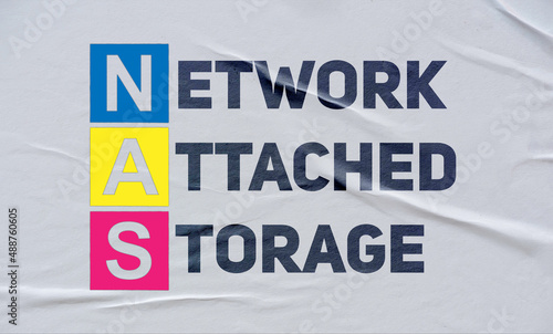 network attached storage, (nas), written on white paper photo