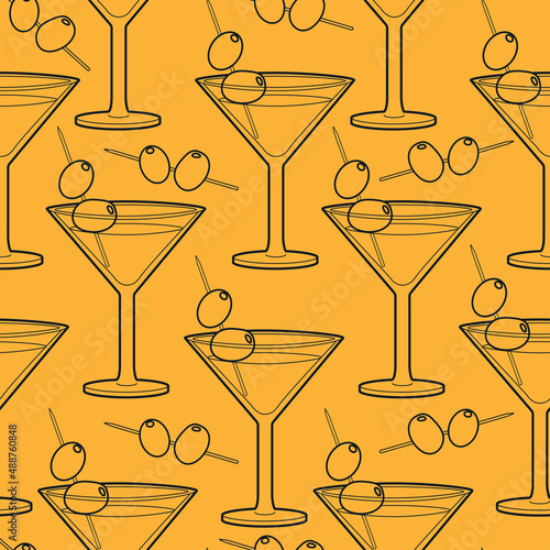 Vector bartender equipment seamless pattern.