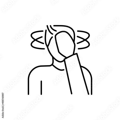 Vertigo color line icon. Human diseases.