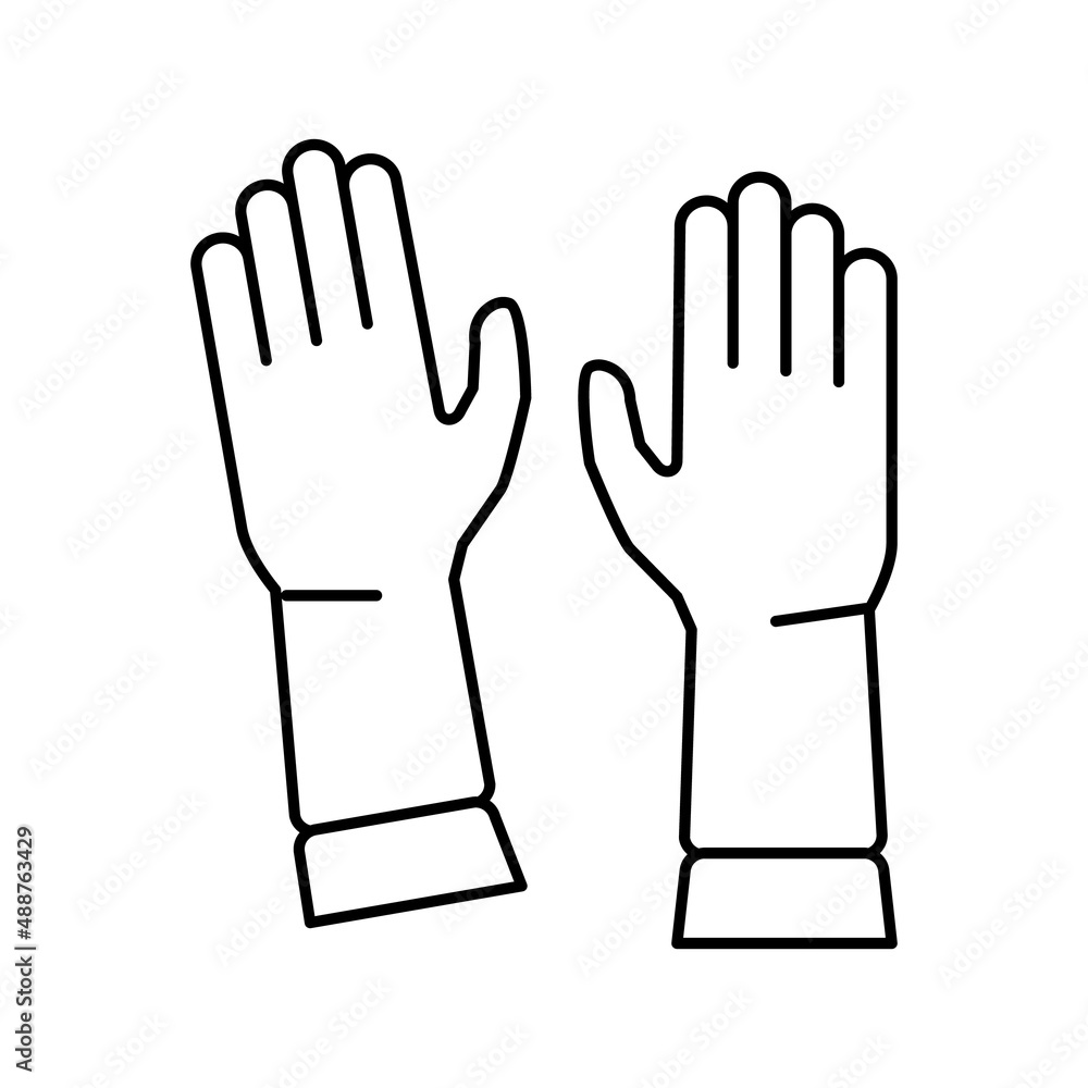 glove for washing line icon vector illustration glove for washing line icon vector illustration