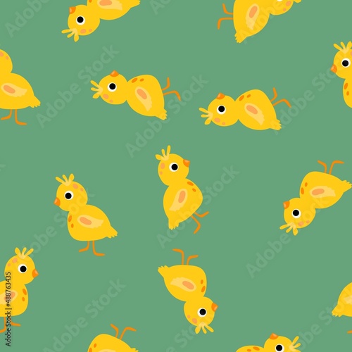 chick pattern. Bright children's pattern for textiles, decor. children's illustration. © Лёля Михайлова
