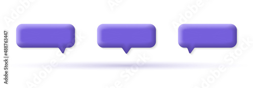 3d Speech bubble icon set. Chat box collection. Talk, text message, dialog  banners. Vector illustration.