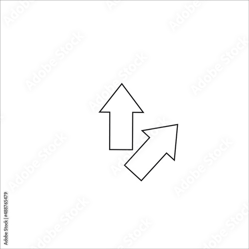Arrow icon or logo in modern line style. High quality black outline pictogram for web site design and mobile apps. Vector illustration on a white background.