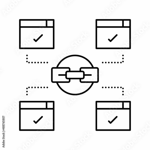 relevant outbound links line icon vector illustration