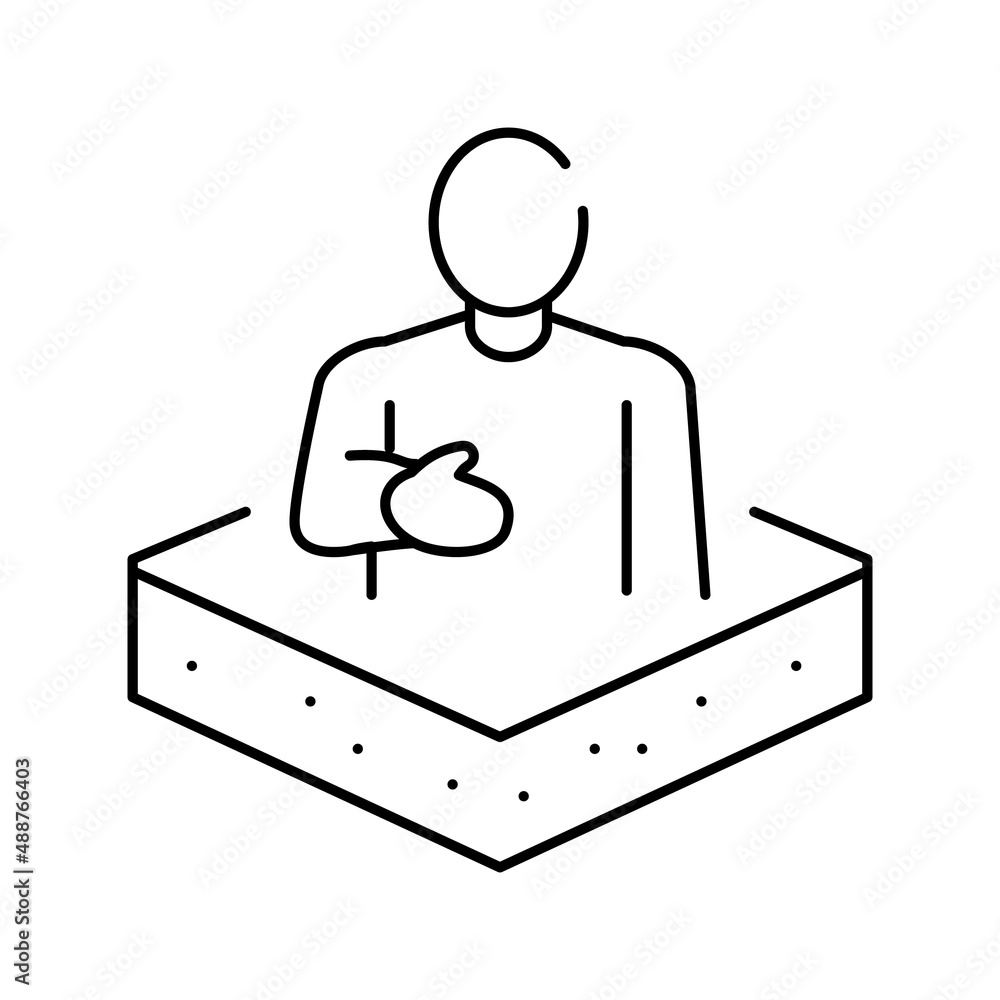 owner land line icon vector illustration owner land line icon vector illustration