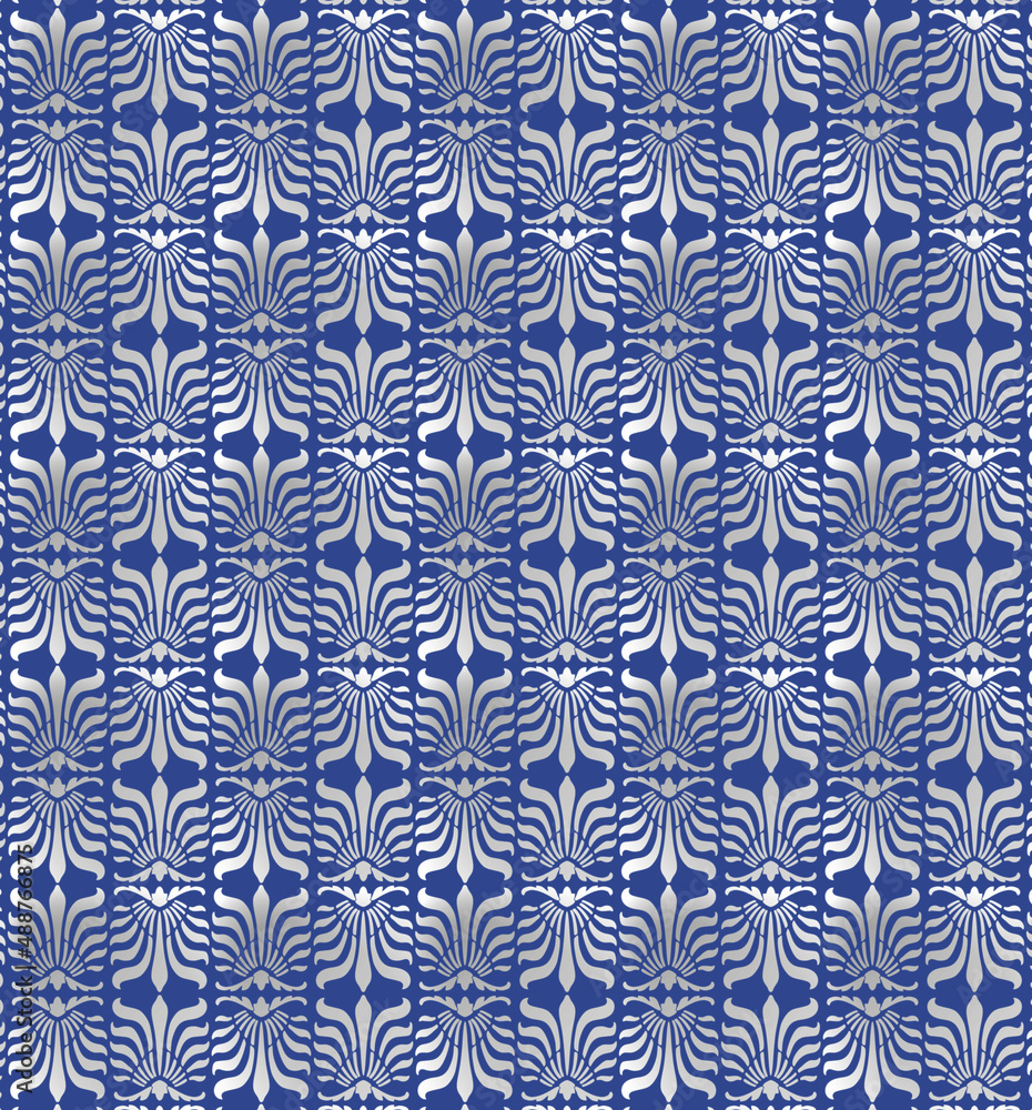 Vintage Muster mit glänzendem Blau hell
