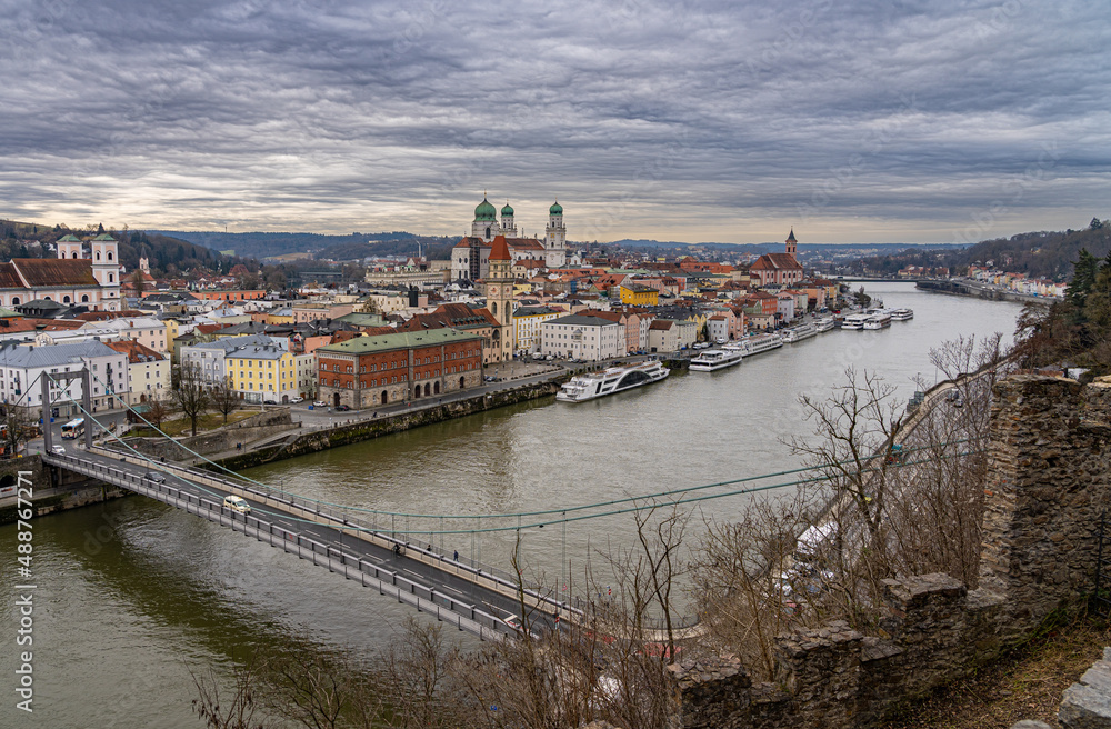 Blick von der Veste Oberhaus auf Passau