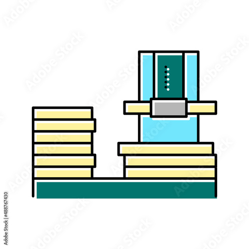 plywood factory equipment color icon vector illustration