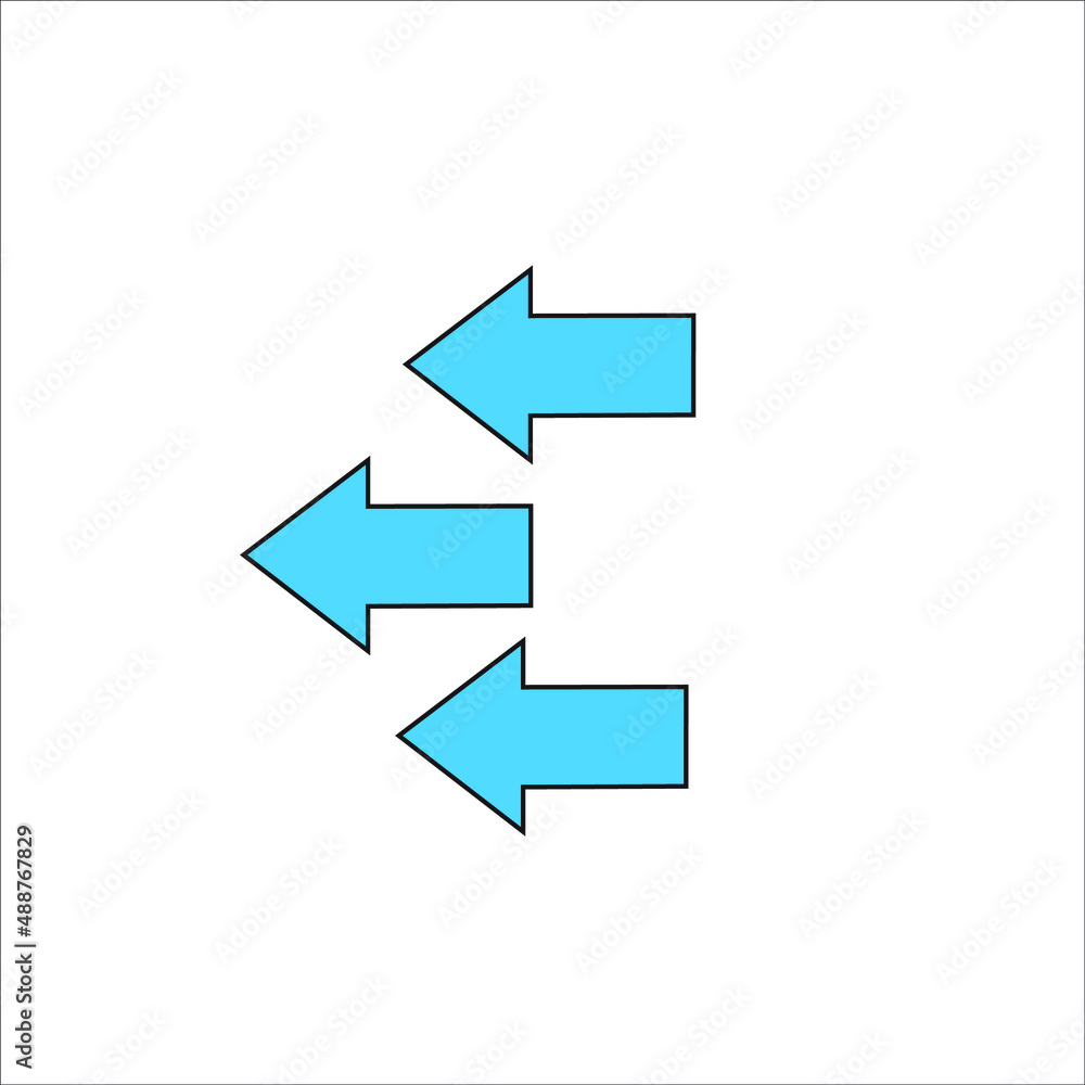 Set of blue arrow icons isolated on a white background, Set of blue arrow icons isolated on a white background,