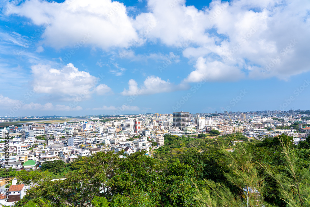 高台から見る沖縄の街