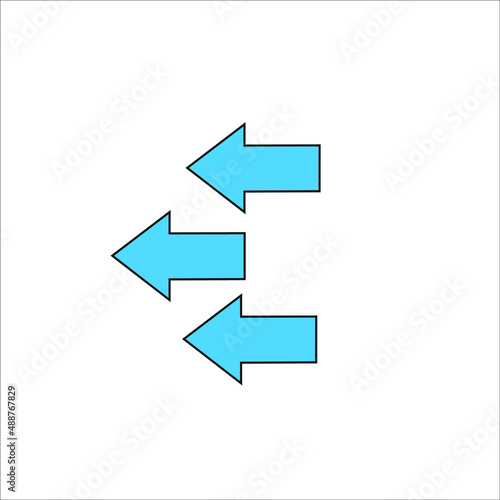 Free Download Set of blue arrow icons isolated on a white background, - GFXLoad