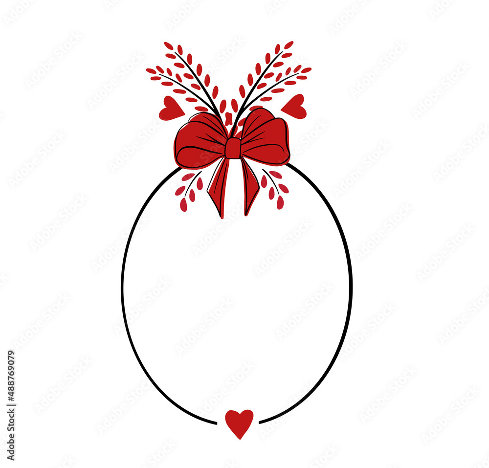 With love - lettering. Vector round frame, wreath from outline tulips and hearts. Hand drawn doodle isolated. Background, border for greeting card, invitation, wedding With love - lettering. Vector round frame, wreath from outline tulips and hearts. Hand drawn doodle isolated. Background, border for greeting card, invitation, wedding
