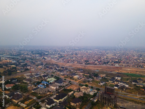An aerial image of the city of Owerri, Imo State, Nigeria photo