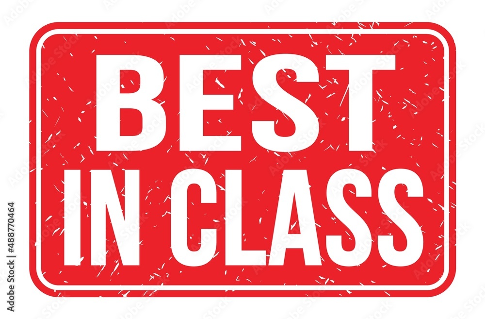 BEST IN CLASS, words on red rectangle stamp sign BEST IN CLASS, words on red rectangle stamp sign