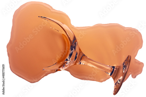 Fotografie A broken glass lies on the counter, close-up