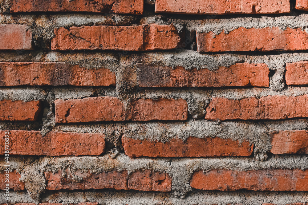 Brick wall with red brick, red brick background Brick wall with red brick, red brick background