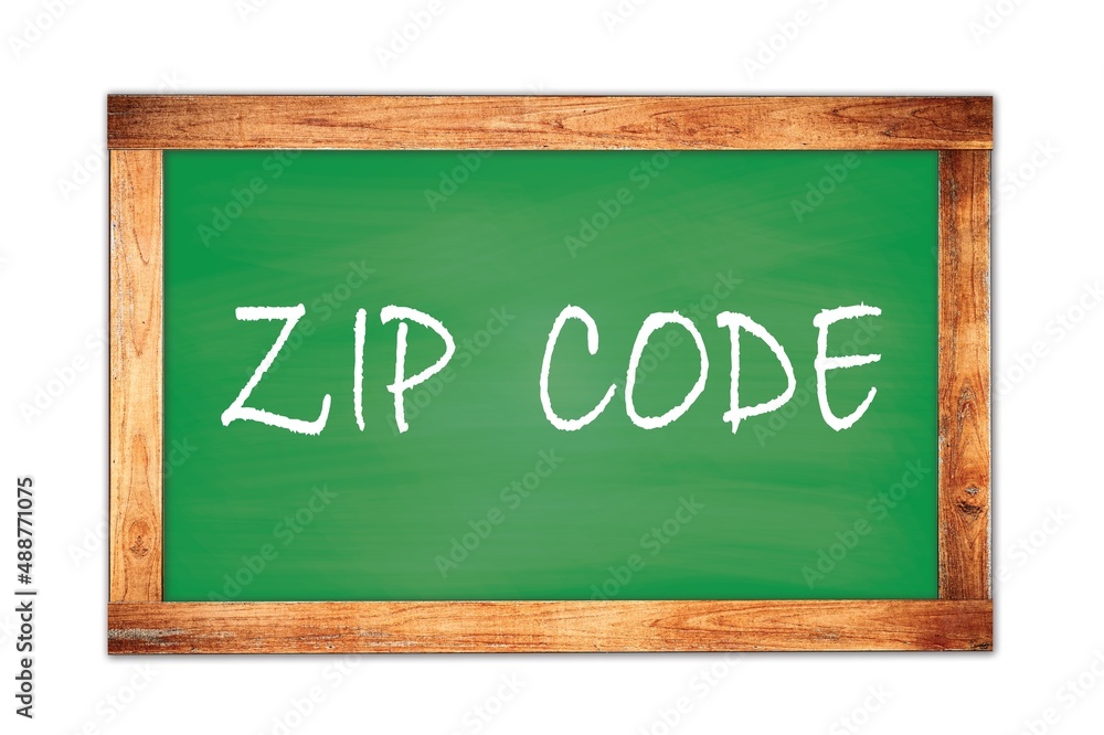 Fototapeta premium ZIP CODE text written on green school board.