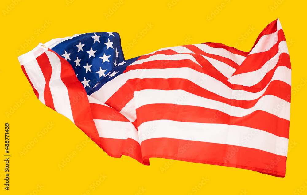 yellow background usa flag Template for horizontal banner Stock yellow background usa flag Template for horizontal banner Stock