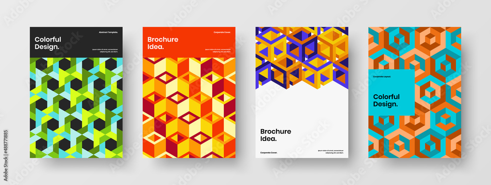 Amazing brochure design vector layout bundle. Clean geometric pattern handbill illustration composition. Amazing brochure design vector layout bundle. Clean geometric pattern handbill illustration composition.