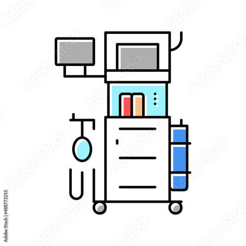 anesthesia machine color icon vector illustration