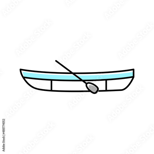 dinghy boat color icon vector illustration