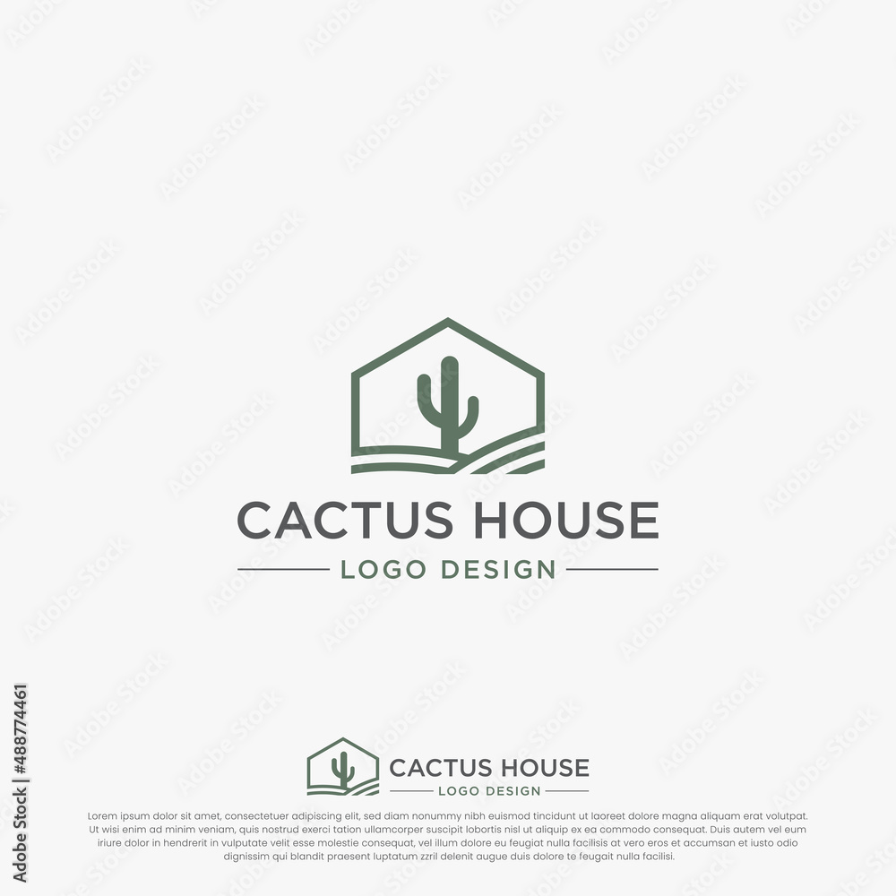 CACTUS HOUSE LOGO DESIGN VECTOR CACTUS HOUSE LOGO DESIGN VECTOR
