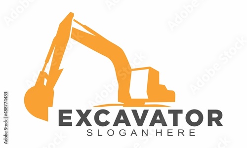 Modern excavator simple logo design