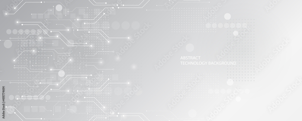 Obraz premium Abstract technology background, Illustration, Hi-tech communication concept innovation background, science and technology digital background