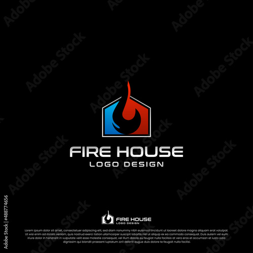 FIRE HOUSE LOGO DESIGN VECTOR