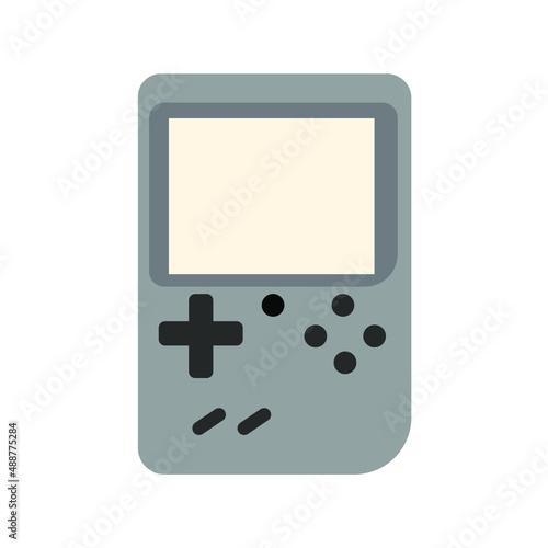 Portable retro game console dandy, vector on white background