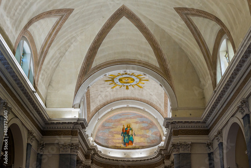 Schilderij op canvas Die Kirche Parrocchiale dei Santi Zenone e Martino in Lazise am Gardasee, Ital