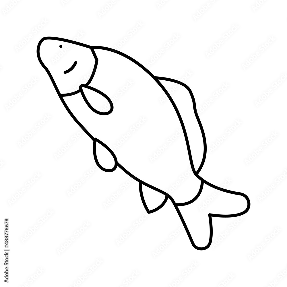 common carp line icon vector illustration