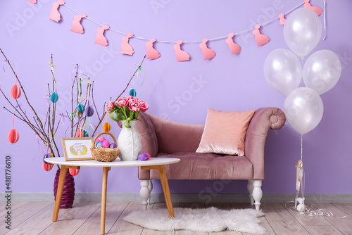 Stylish interior of room de...