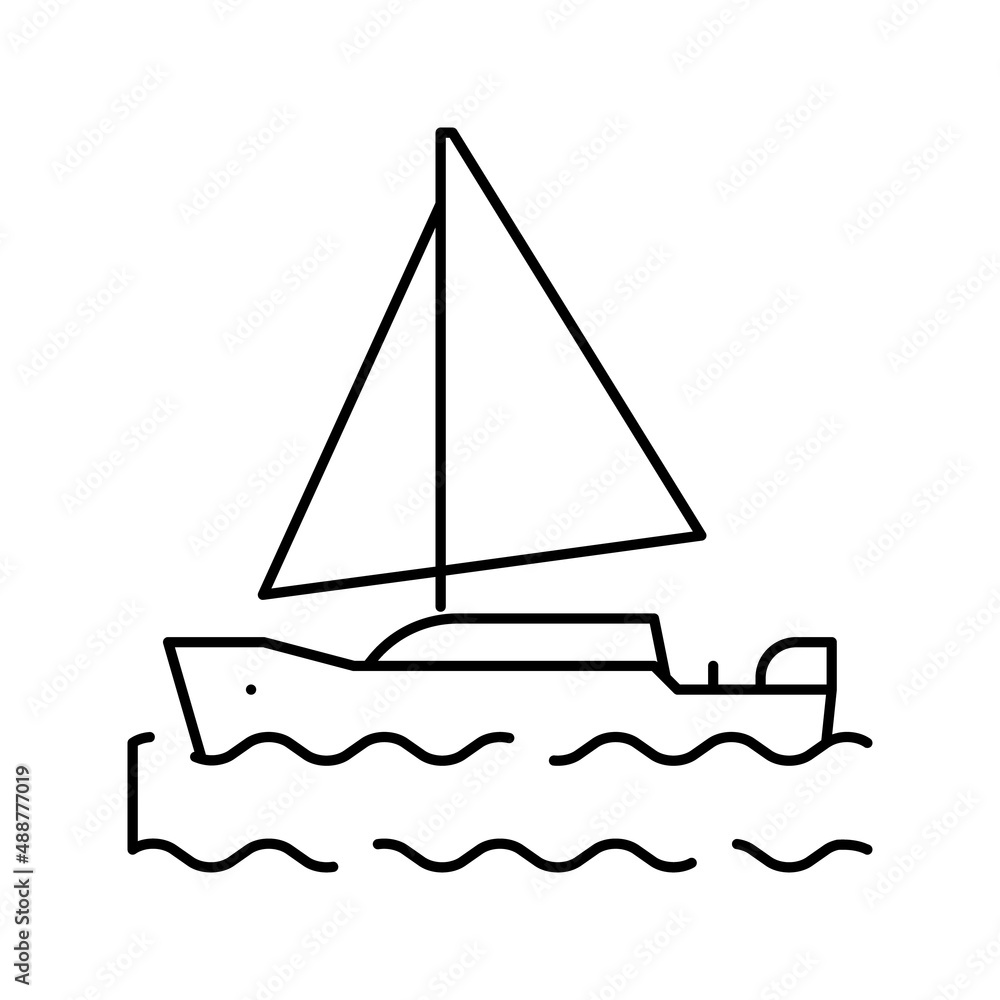 yacht mens leisure line icon vector illustration