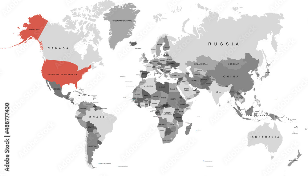 Obraz premium World map. United States of America map. USA. 