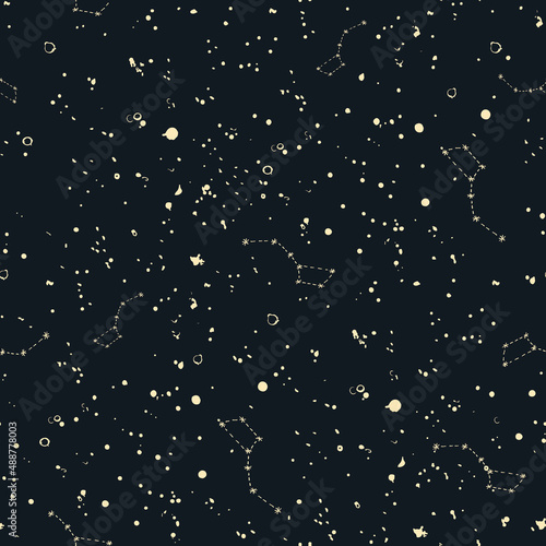 stars on the sky vector seamless pattern 