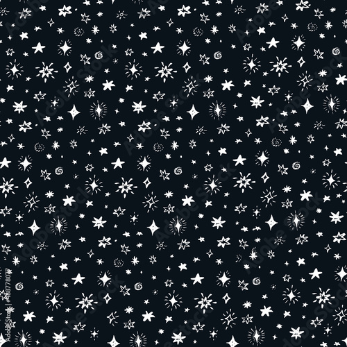 stars on the sky vector seamless pattern 